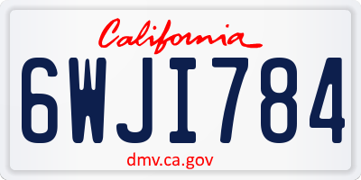 CA license plate 6WJI784