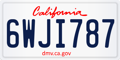 CA license plate 6WJI787