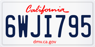 CA license plate 6WJI795
