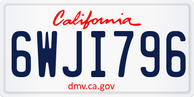 CA license plate 6WJI796