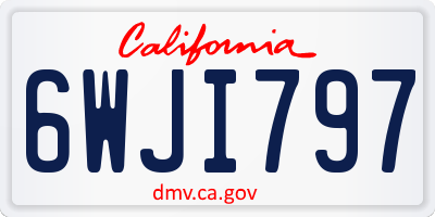 CA license plate 6WJI797