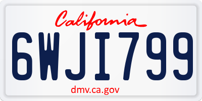CA license plate 6WJI799