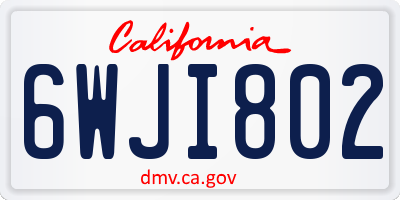 CA license plate 6WJI802