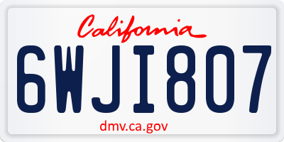 CA license plate 6WJI807