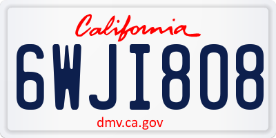CA license plate 6WJI808