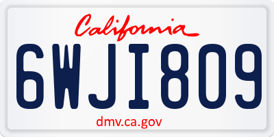 CA license plate 6WJI809