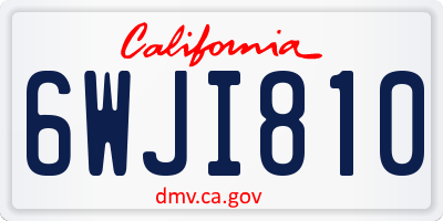 CA license plate 6WJI810