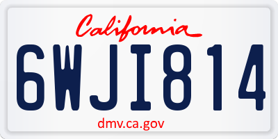 CA license plate 6WJI814