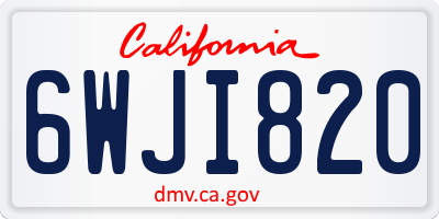 CA license plate 6WJI820