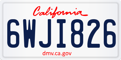 CA license plate 6WJI826