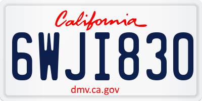 CA license plate 6WJI830
