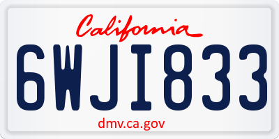 CA license plate 6WJI833