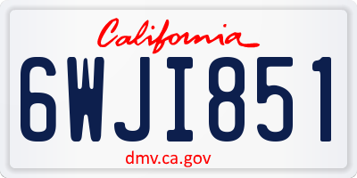 CA license plate 6WJI851