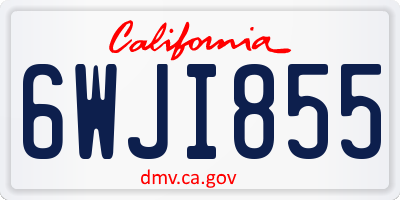CA license plate 6WJI855