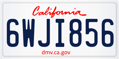 CA license plate 6WJI856