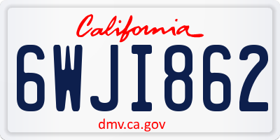 CA license plate 6WJI862