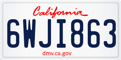 CA license plate 6WJI863