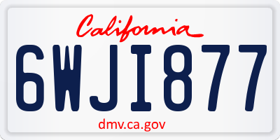 CA license plate 6WJI877