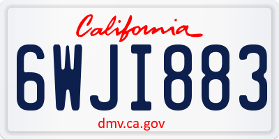 CA license plate 6WJI883