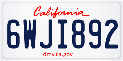 CA license plate 6WJI892