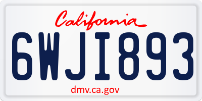 CA license plate 6WJI893
