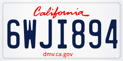 CA license plate 6WJI894