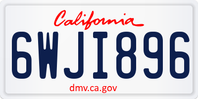 CA license plate 6WJI896