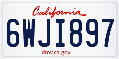 CA license plate 6WJI897
