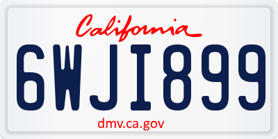 CA license plate 6WJI899