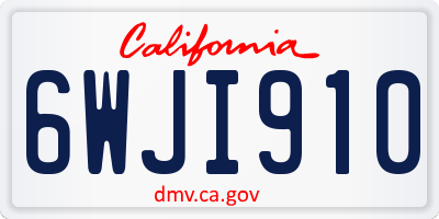 CA license plate 6WJI910