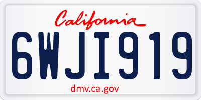 CA license plate 6WJI919
