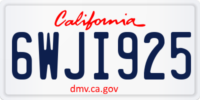 CA license plate 6WJI925