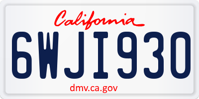 CA license plate 6WJI930