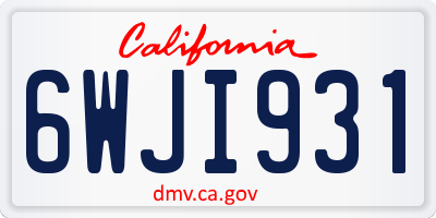 CA license plate 6WJI931