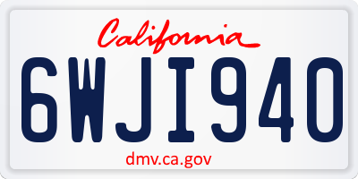 CA license plate 6WJI940