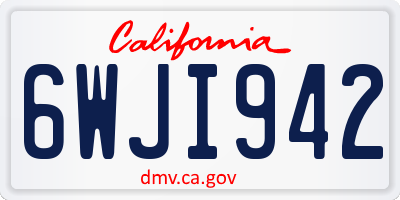 CA license plate 6WJI942