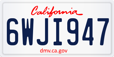 CA license plate 6WJI947