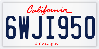 CA license plate 6WJI950