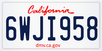 CA license plate 6WJI958
