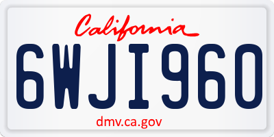 CA license plate 6WJI960