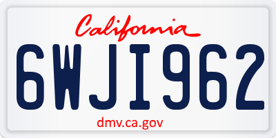 CA license plate 6WJI962