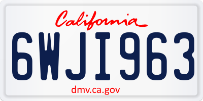 CA license plate 6WJI963