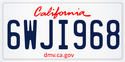 CA license plate 6WJI968