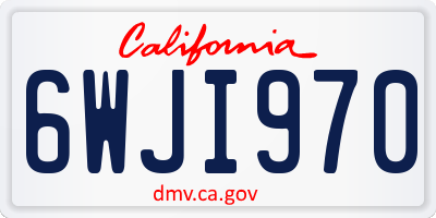 CA license plate 6WJI970