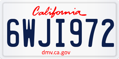 CA license plate 6WJI972