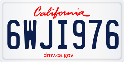 CA license plate 6WJI976