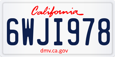 CA license plate 6WJI978