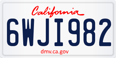 CA license plate 6WJI982