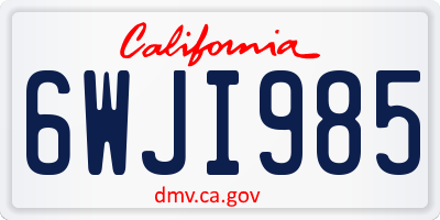CA license plate 6WJI985