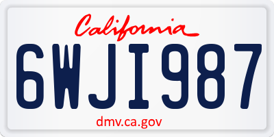 CA license plate 6WJI987